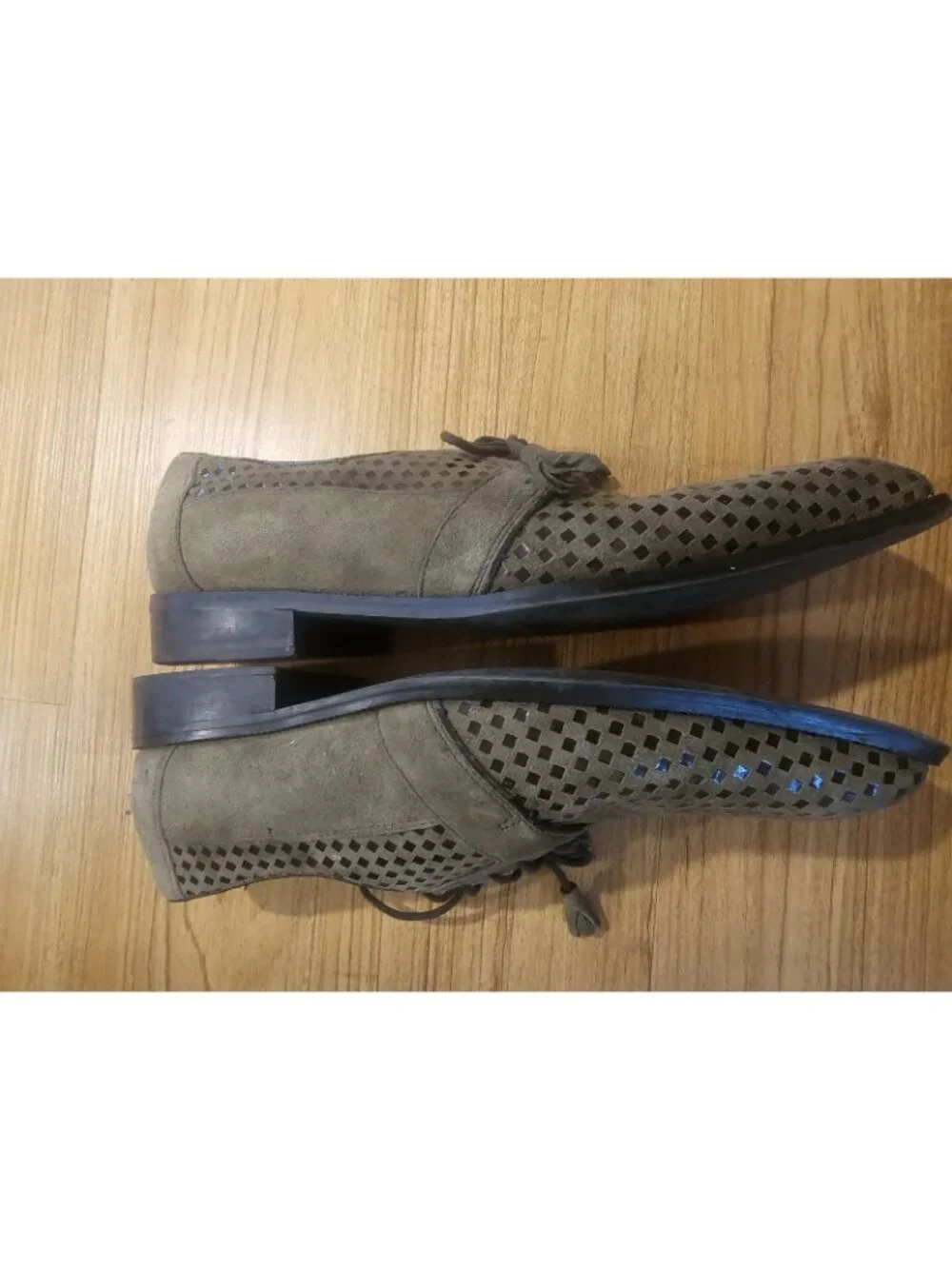 Georgio Brutini Leather Suede Dress Shoes Diamond Print Green Mens 10.5